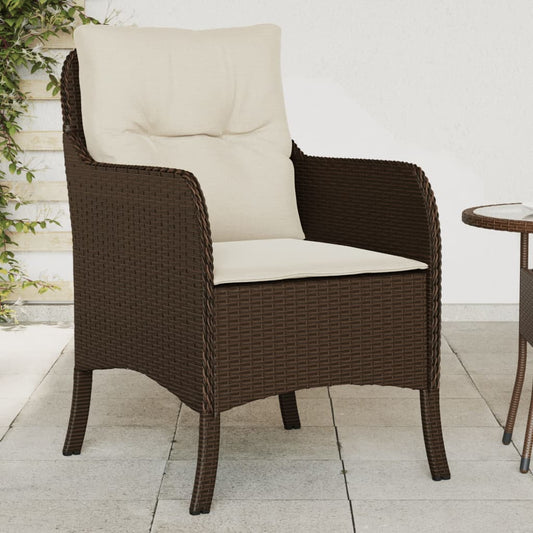 Tuinstoelen 2 st met kussens poly rattan bruin is nu te koop bij PeponiXL, paradijselijk wonen!