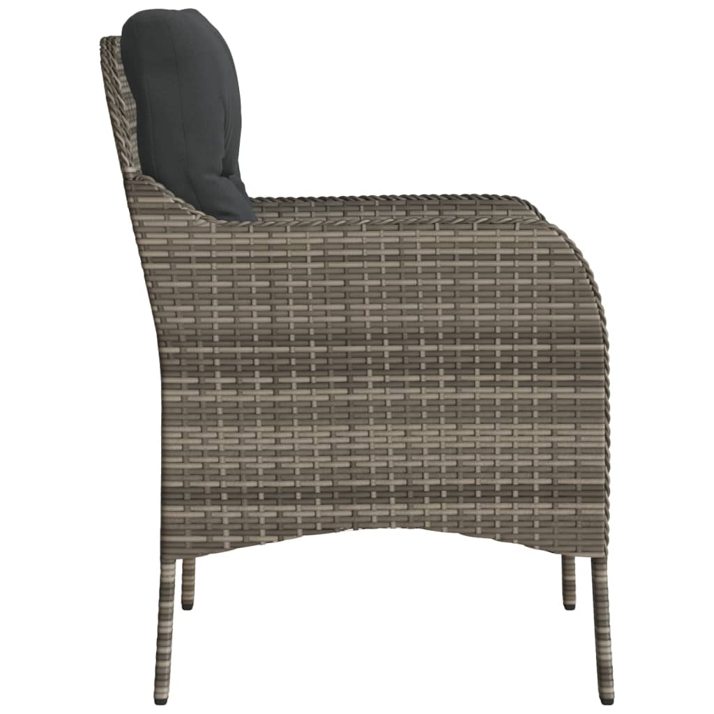 Tuinstoelen 2 st met kussens poly rattan grijs is nu te koop bij PeponiXL, paradijselijk wonen!
