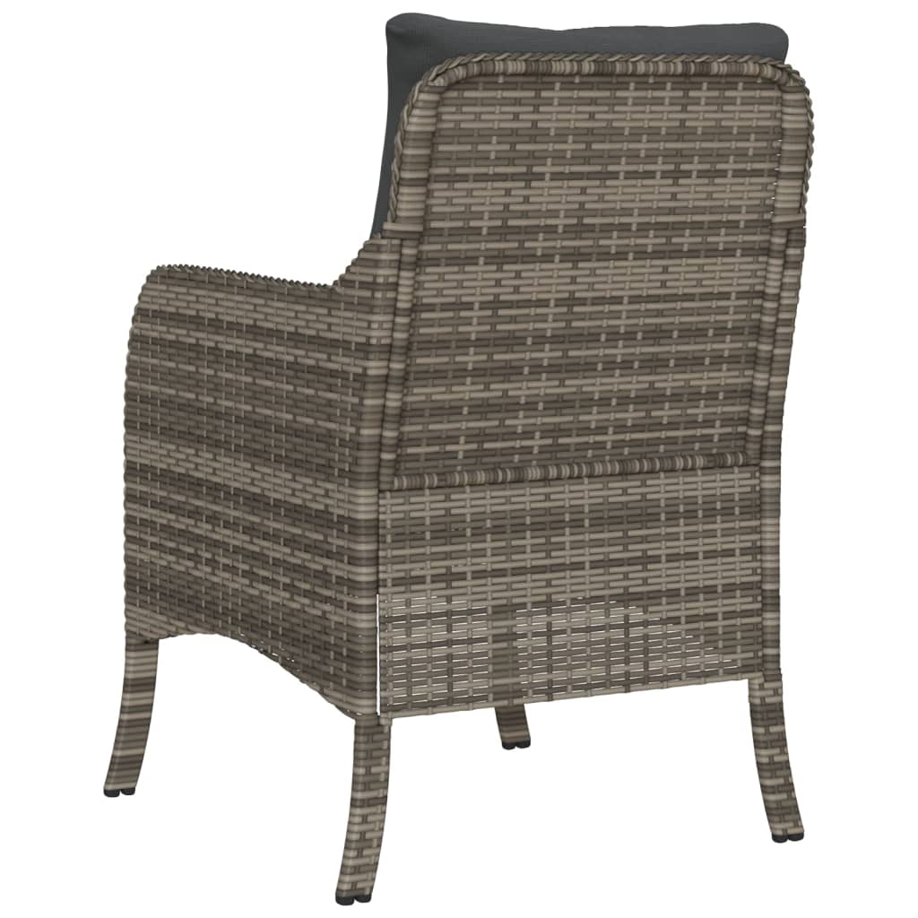 Tuinstoelen 2 st met kussens poly rattan grijs is nu te koop bij PeponiXL, paradijselijk wonen!
