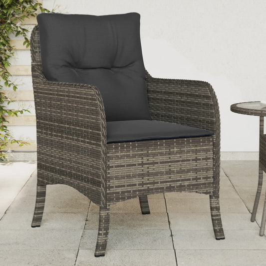Tuinstoelen 2 st met kussens poly rattan grijs is nu te koop bij PeponiXL, paradijselijk wonen!