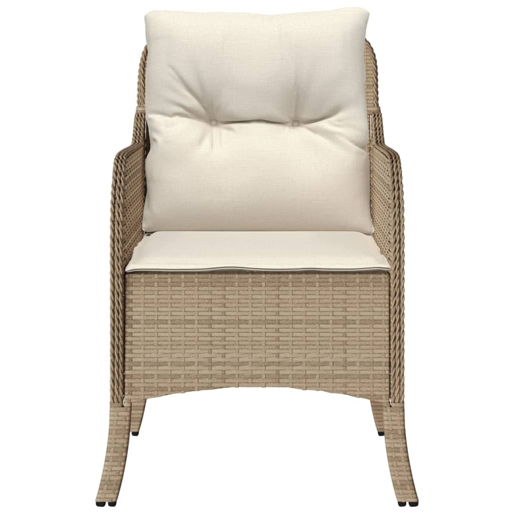 Tuinstoelen 2 st met kussens poly rattan beige is nu te koop bij PeponiXL, paradijselijk wonen!