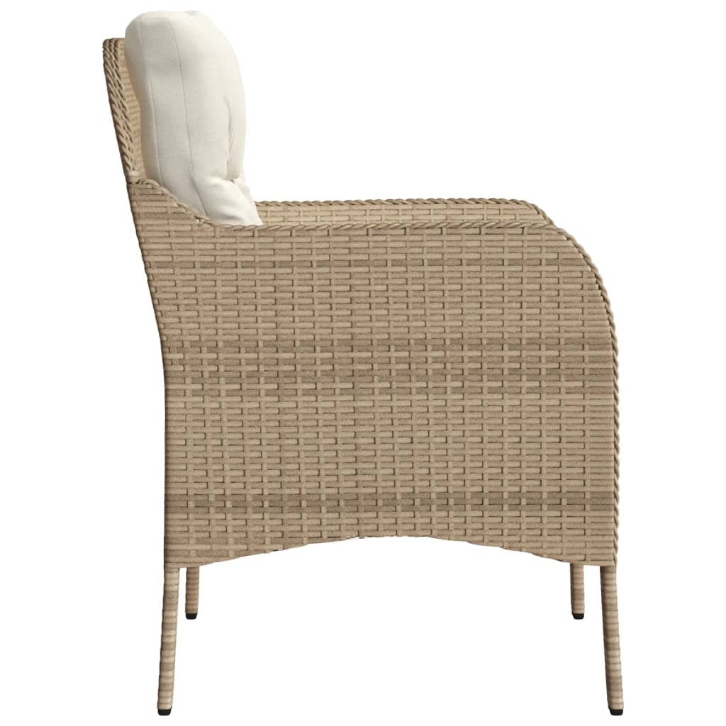 Tuinstoelen 2 st met kussens poly rattan beige is nu te koop bij PeponiXL, paradijselijk wonen!