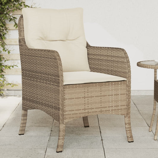 Tuinstoelen 2 st met kussens poly rattan beige is nu te koop bij PeponiXL, paradijselijk wonen!