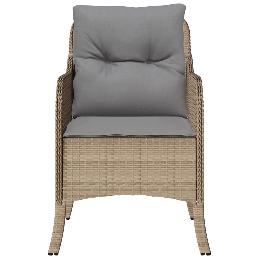 Tuinstoelen 2 st met kussens poly rattan gemengd beige is nu te koop bij PeponiXL, paradijselijk wonen!