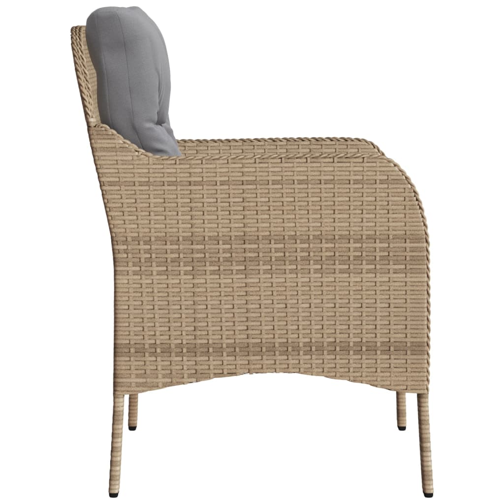 Tuinstoelen 2 st met kussens poly rattan gemengd beige is nu te koop bij PeponiXL, paradijselijk wonen!
