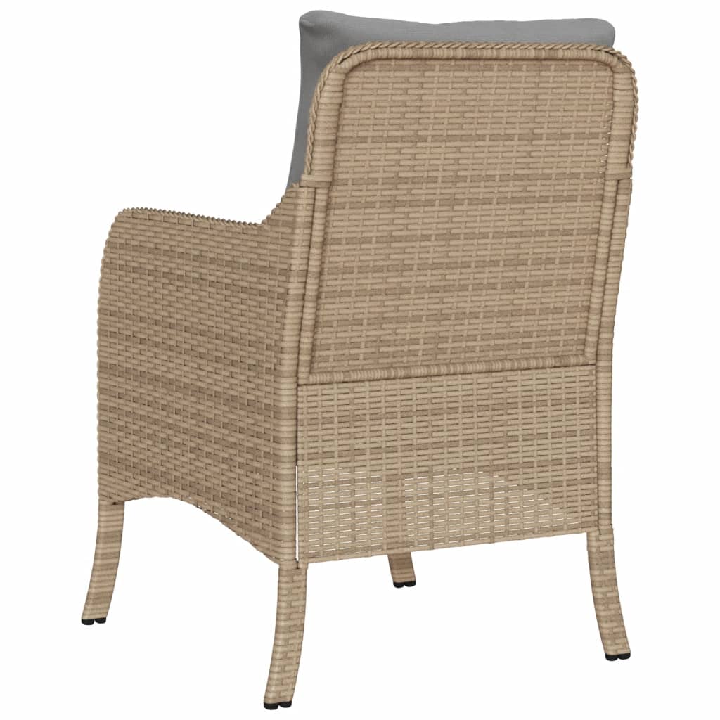 Tuinstoelen 2 st met kussens poly rattan gemengd beige is nu te koop bij PeponiXL, paradijselijk wonen!