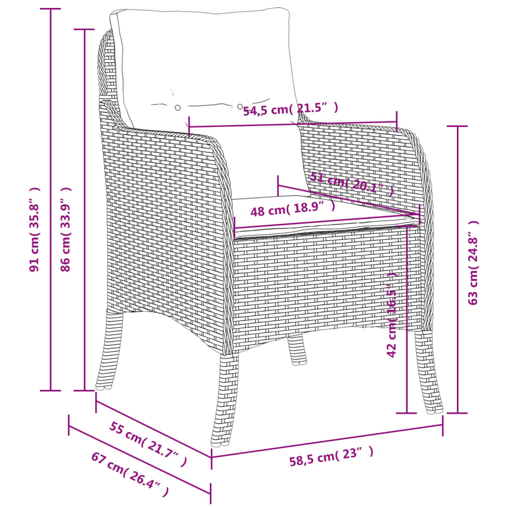 Tuinstoelen 2 st met kussens poly rattan gemengd beige is nu te koop bij PeponiXL, paradijselijk wonen!
