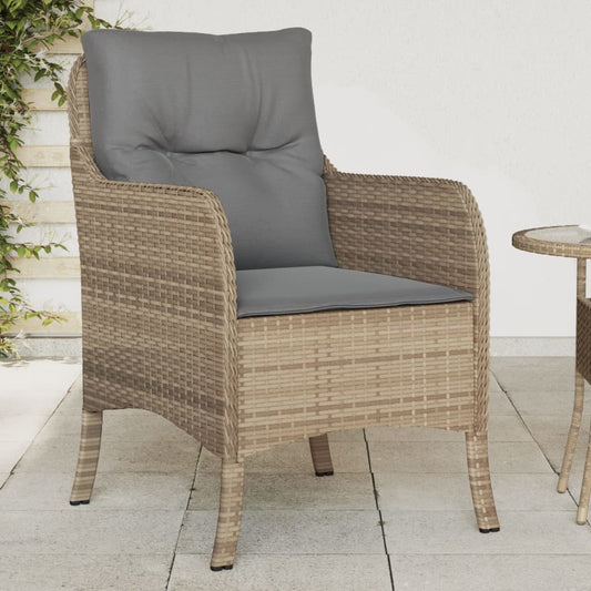Tuinstoelen 2 st met kussens poly rattan gemengd beige is nu te koop bij PeponiXL, paradijselijk wonen!