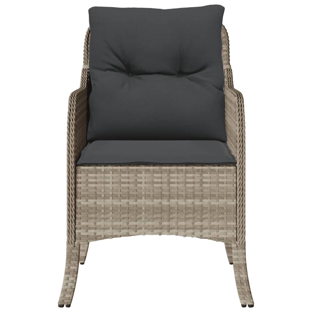 Tuinstoelen 2 st met kussens poly rattan lichtgrijs is nu te koop bij PeponiXL, paradijselijk wonen!