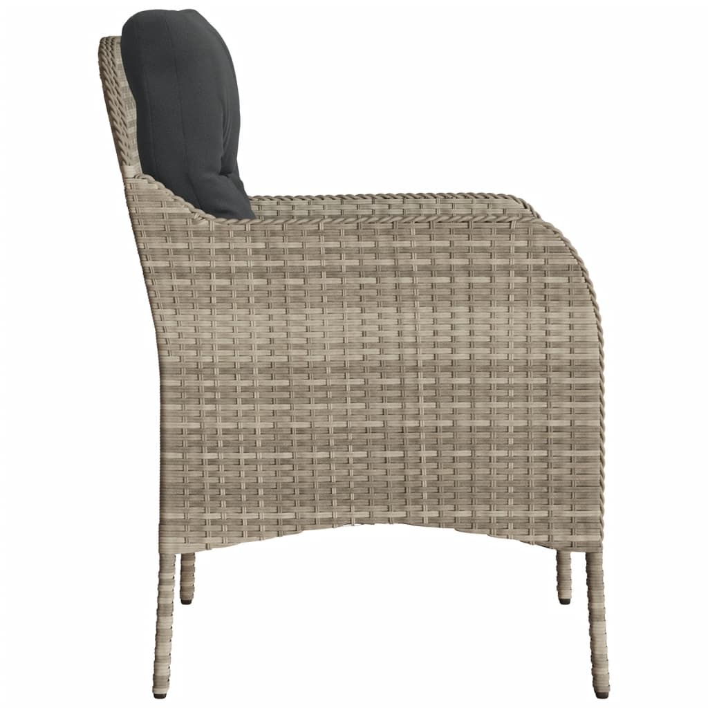 Tuinstoelen 2 st met kussens poly rattan lichtgrijs is nu te koop bij PeponiXL, paradijselijk wonen!