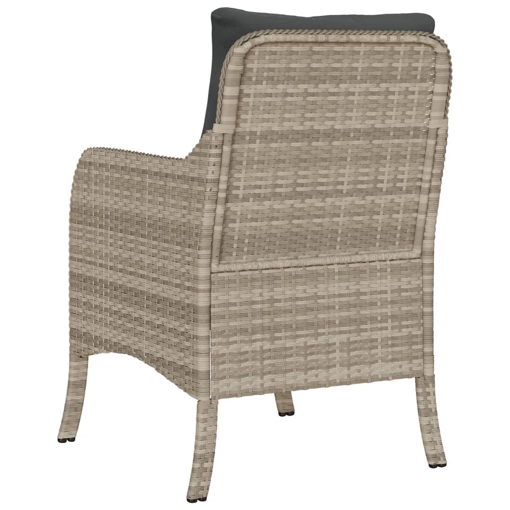 Tuinstoelen 2 st met kussens poly rattan lichtgrijs is nu te koop bij PeponiXL, paradijselijk wonen!