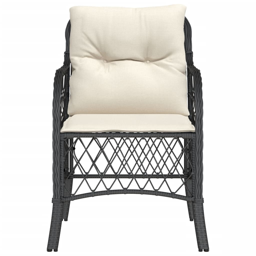Tuinstoelen 2 st met kussens poly rattan zwart is nu te koop bij PeponiXL, paradijselijk wonen!