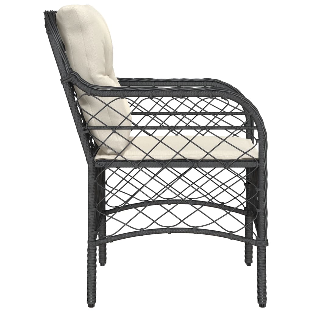 Tuinstoelen 2 st met kussens poly rattan zwart is nu te koop bij PeponiXL, paradijselijk wonen!