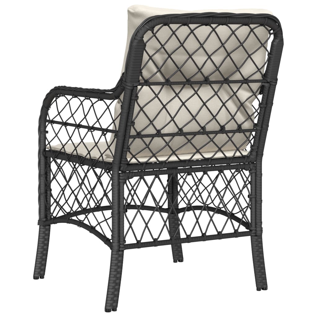 Tuinstoelen 2 st met kussens poly rattan zwart is nu te koop bij PeponiXL, paradijselijk wonen!