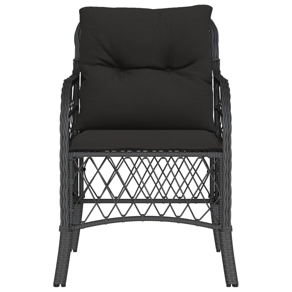 Tuinstoelen 2 st met kussens poly rattan zwart is nu te koop bij PeponiXL, paradijselijk wonen!