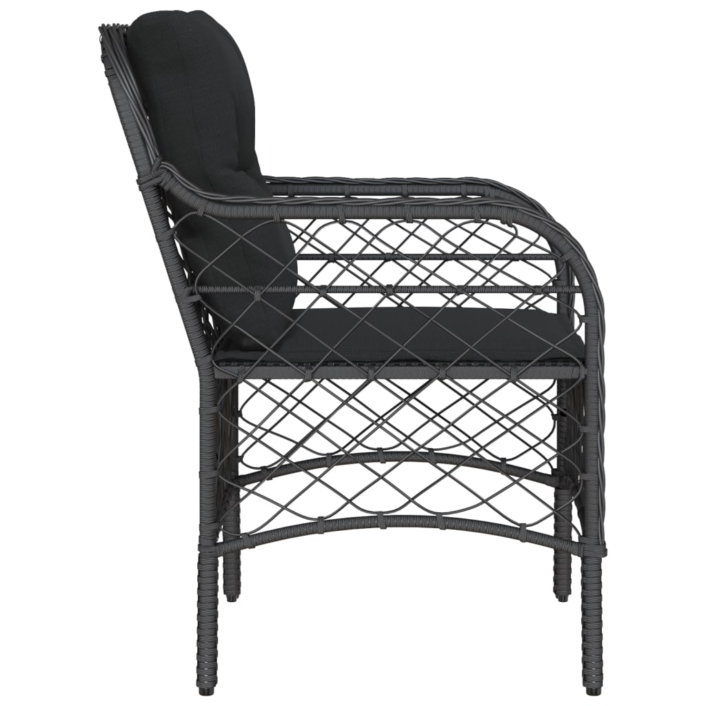 Tuinstoelen 2 st met kussens poly rattan zwart is nu te koop bij PeponiXL, paradijselijk wonen!
