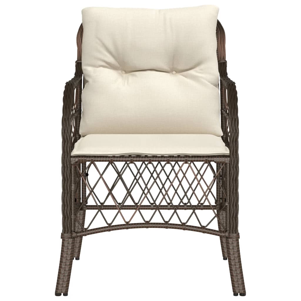 Tuinstoelen 2 st met kussens poly rattan bruin is nu te koop bij PeponiXL, paradijselijk wonen!