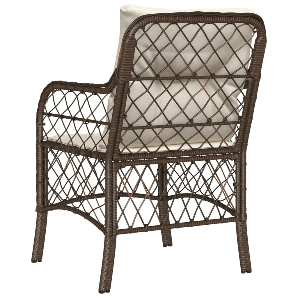 Tuinstoelen 2 st met kussens poly rattan bruin is nu te koop bij PeponiXL, paradijselijk wonen!