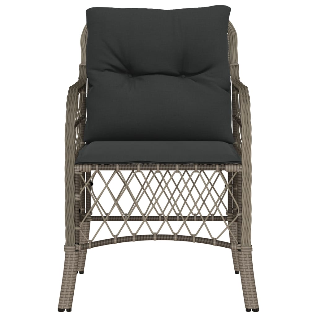 Tuinstoelen 2 st met kussens poly rattan grijs is nu te koop bij PeponiXL, paradijselijk wonen!