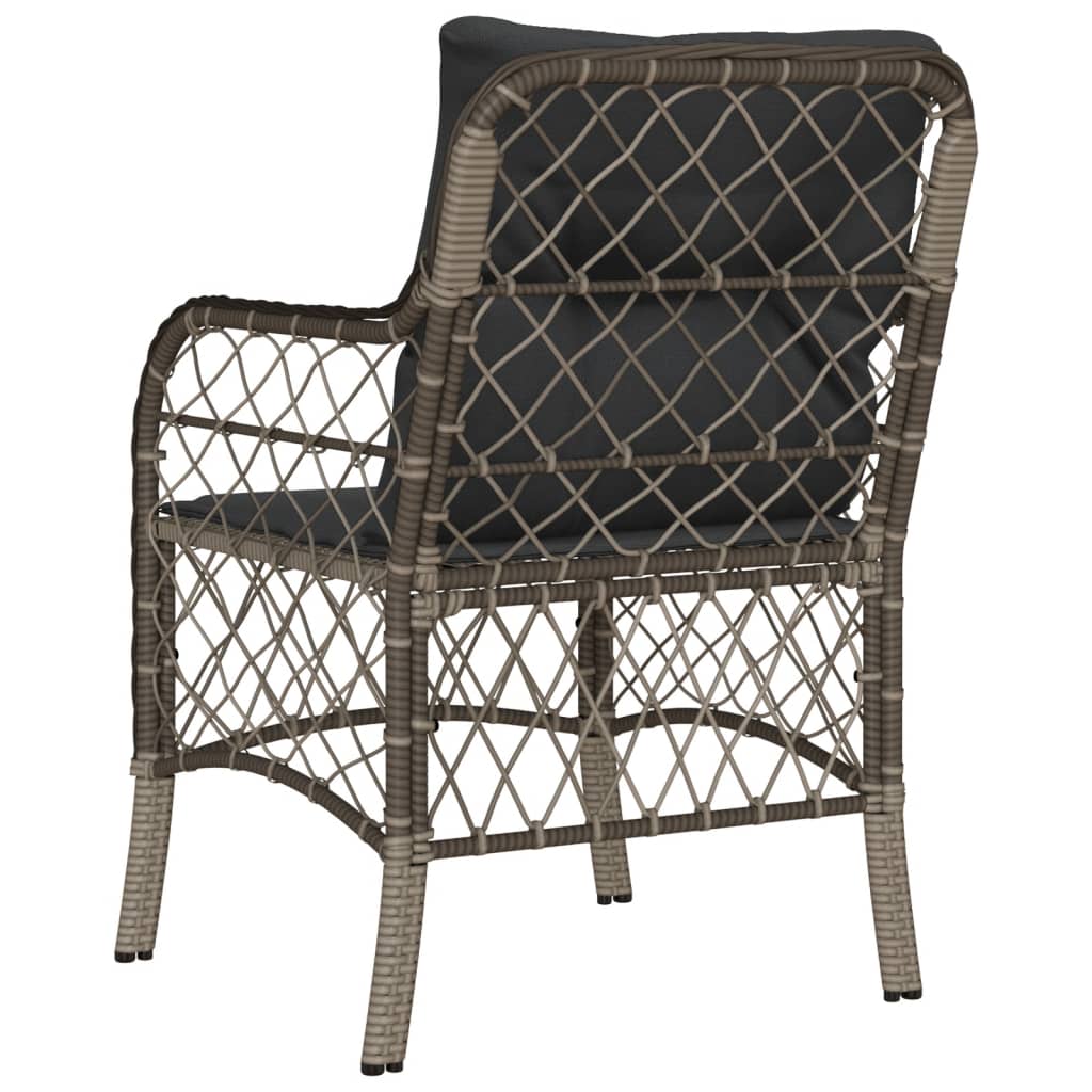 Tuinstoelen 2 st met kussens poly rattan grijs is nu te koop bij PeponiXL, paradijselijk wonen!