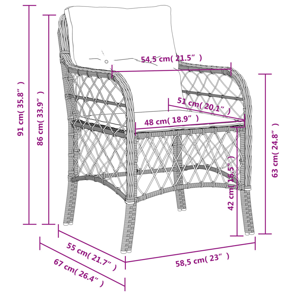 Tuinstoelen 2 st met kussens poly rattan grijs is nu te koop bij PeponiXL, paradijselijk wonen!