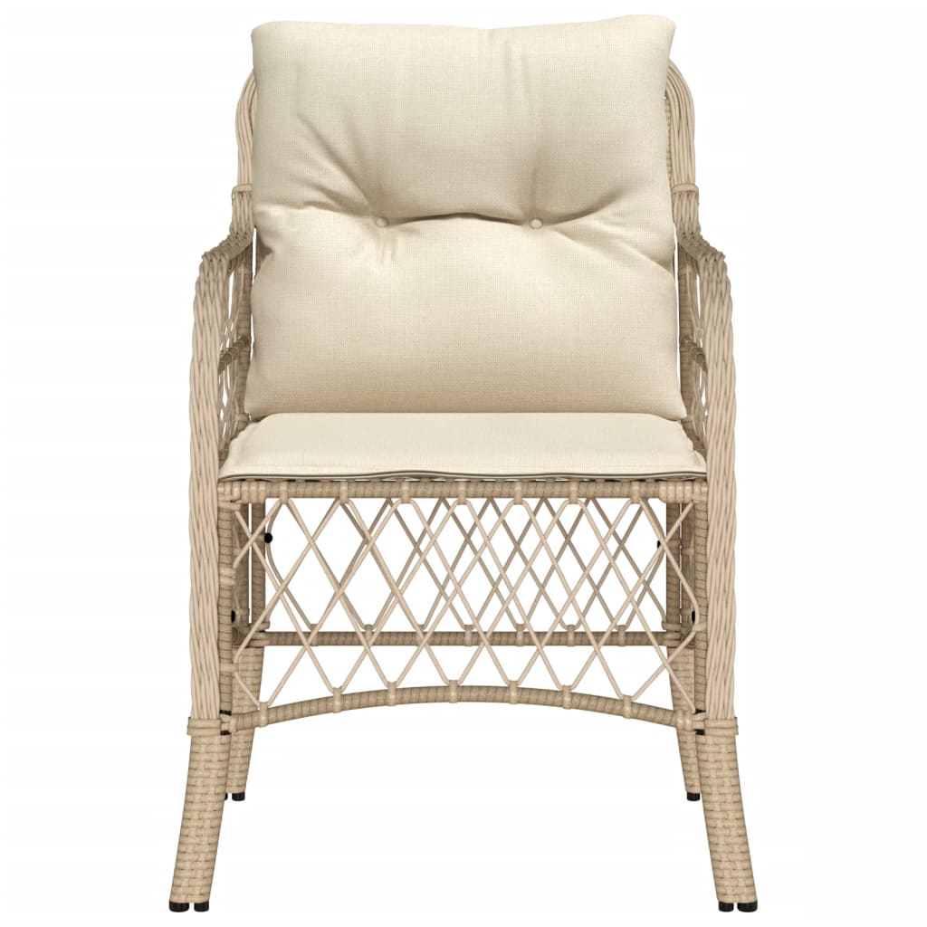 Tuinstoelen 2 st met kussens poly rattan beige is nu te koop bij PeponiXL, paradijselijk wonen!