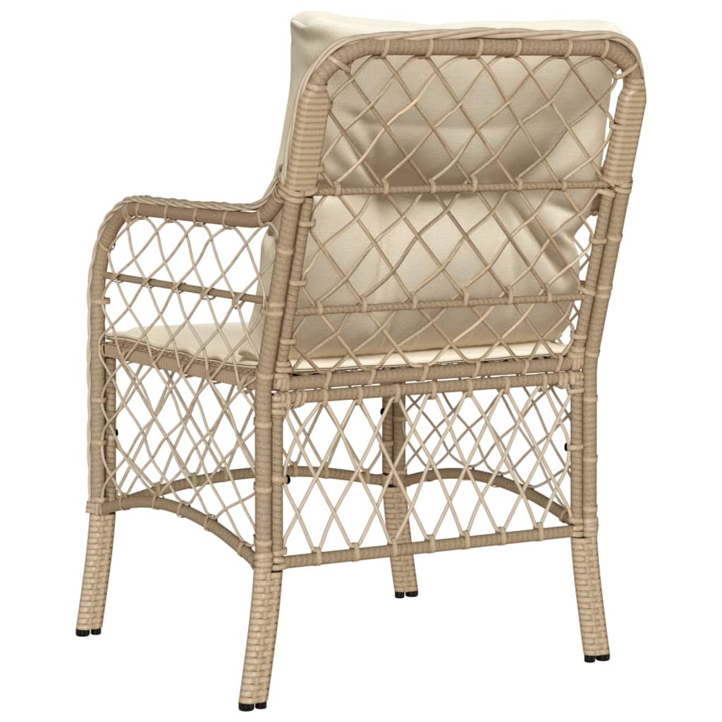 Tuinstoelen 2 st met kussens poly rattan beige is nu te koop bij PeponiXL, paradijselijk wonen!
