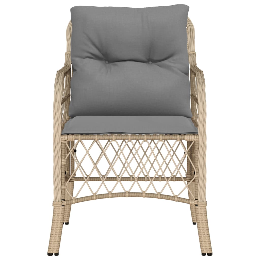 Tuinstoelen 2 st met kussens poly rattan gemengd beige is nu te koop bij PeponiXL, paradijselijk wonen!