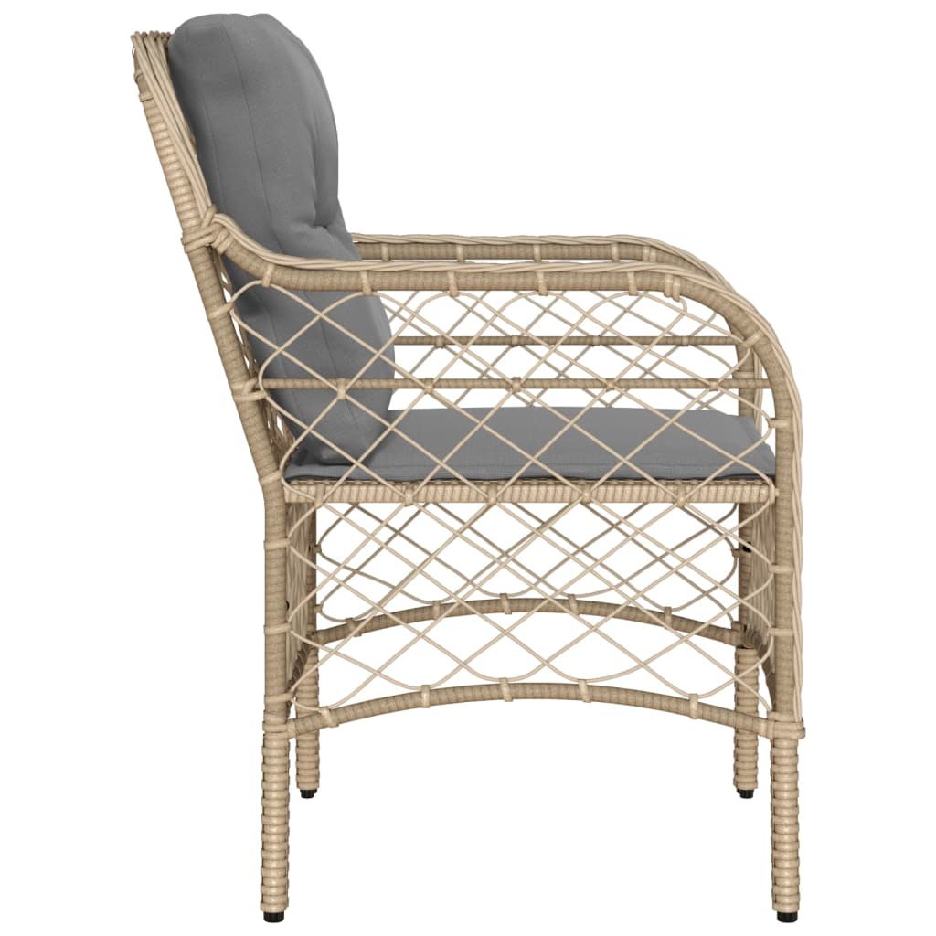 Tuinstoelen 2 st met kussens poly rattan gemengd beige is nu te koop bij PeponiXL, paradijselijk wonen!