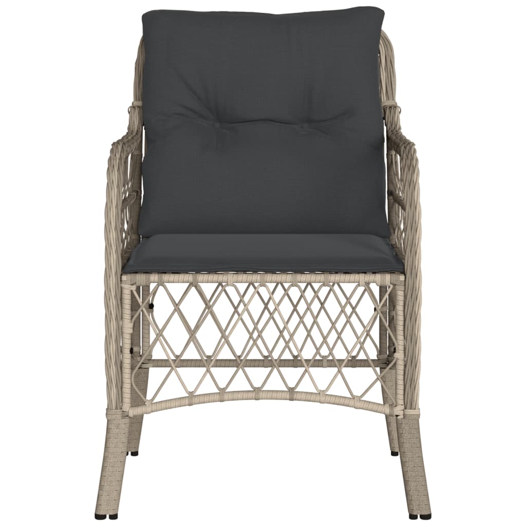 Tuinstoelen 2 st met kussens poly rattan lichtgrijs is nu te koop bij PeponiXL, paradijselijk wonen!