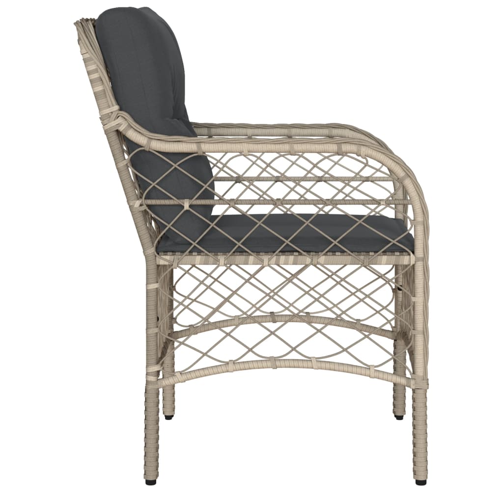 Tuinstoelen 2 st met kussens poly rattan lichtgrijs is nu te koop bij PeponiXL, paradijselijk wonen!
