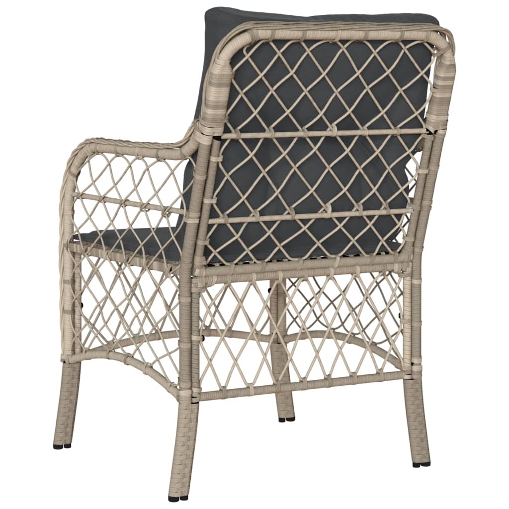 Tuinstoelen 2 st met kussens poly rattan lichtgrijs is nu te koop bij PeponiXL, paradijselijk wonen!