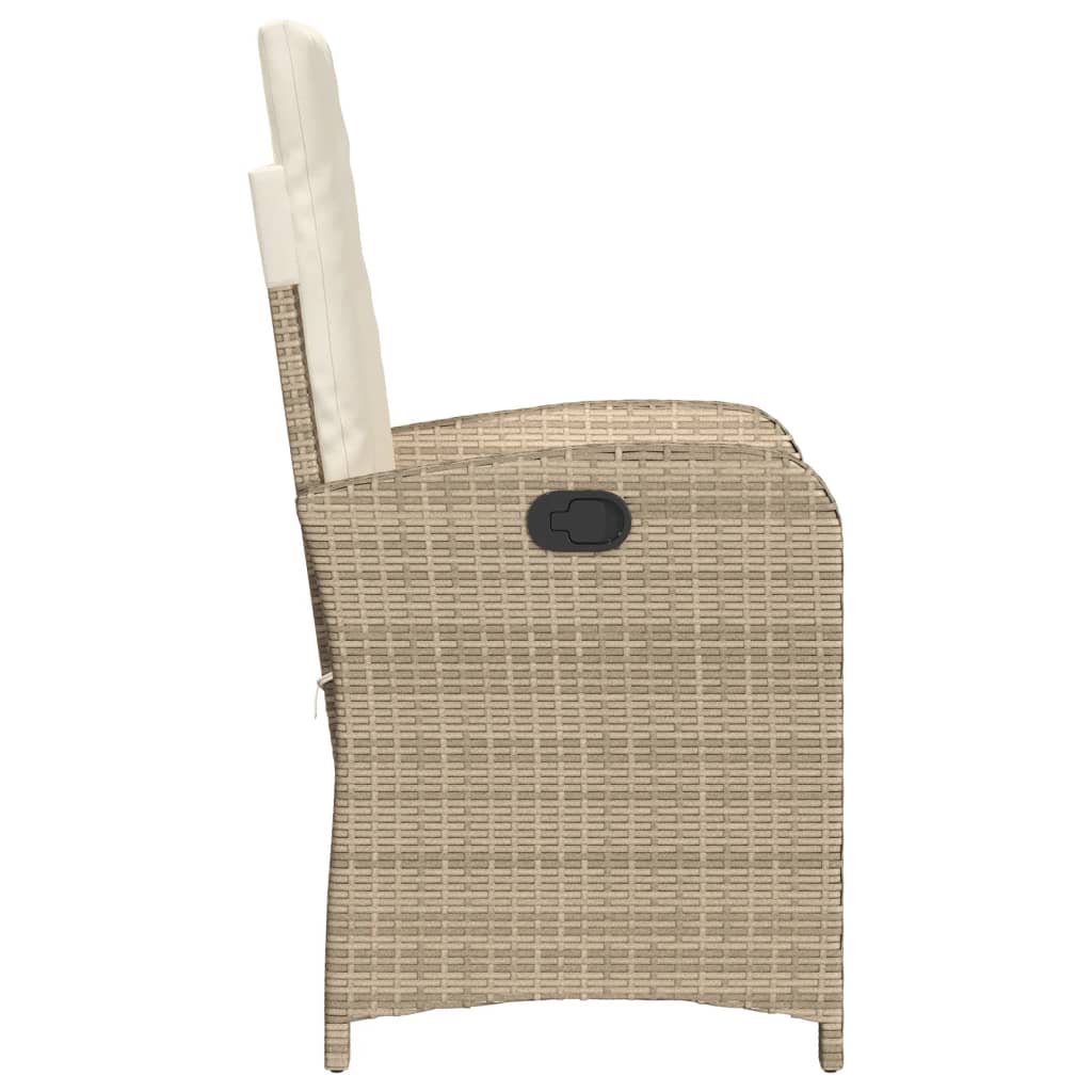 Tuinstoel verstelbaar met kussens poly rattan beige is nu te koop bij PeponiXL, paradijselijk wonen!