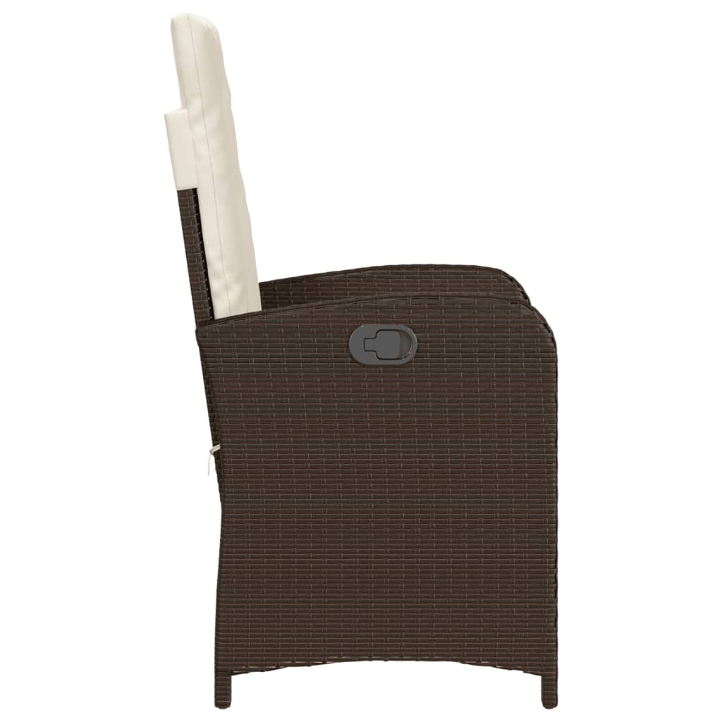 Tuinstoelen 2 st verstelbaar met kussens poly rattan bruin is nu te koop bij PeponiXL, paradijselijk wonen!