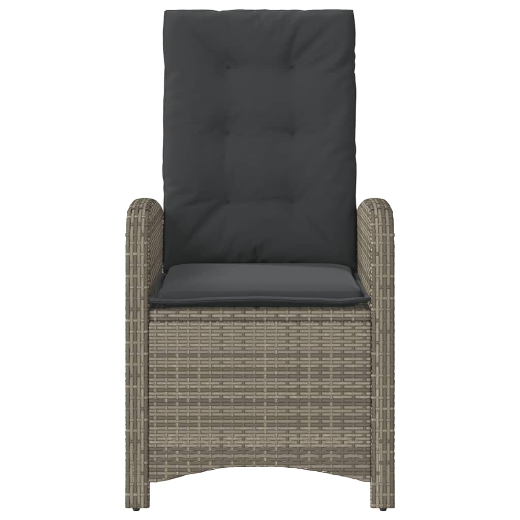 Tuinstoelen 2 st verstelbaar met kussens poly rattan grijs is nu te koop bij PeponiXL, paradijselijk wonen!