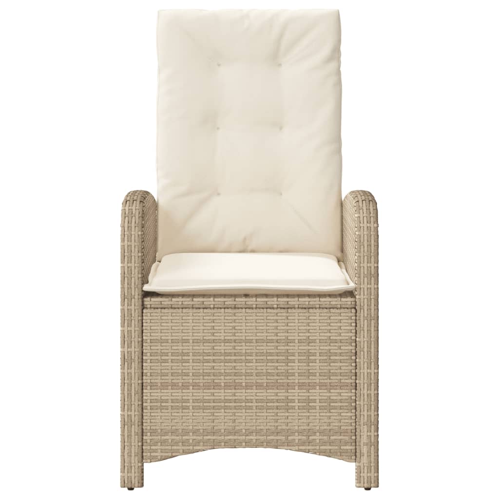 Tuinstoelen 2 st verstelbaar met kussens poly rattan beige is nu te koop bij PeponiXL, paradijselijk wonen!