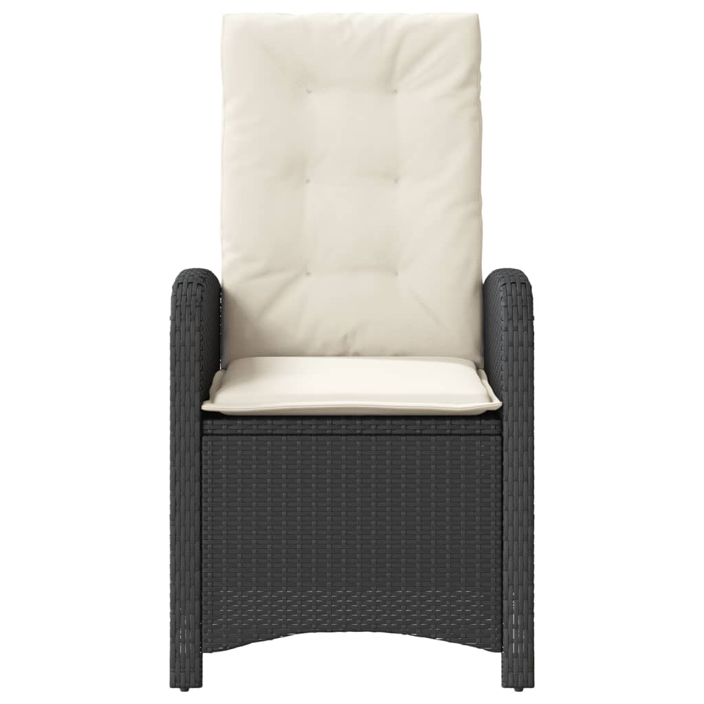 3-delige Bistroset met kussens poly rattan zwart is nu te koop bij PeponiXL, paradijselijk wonen!