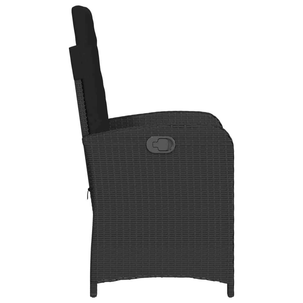 3-delige Bistroset met kussens poly rattan zwart is nu te koop bij PeponiXL, paradijselijk wonen!