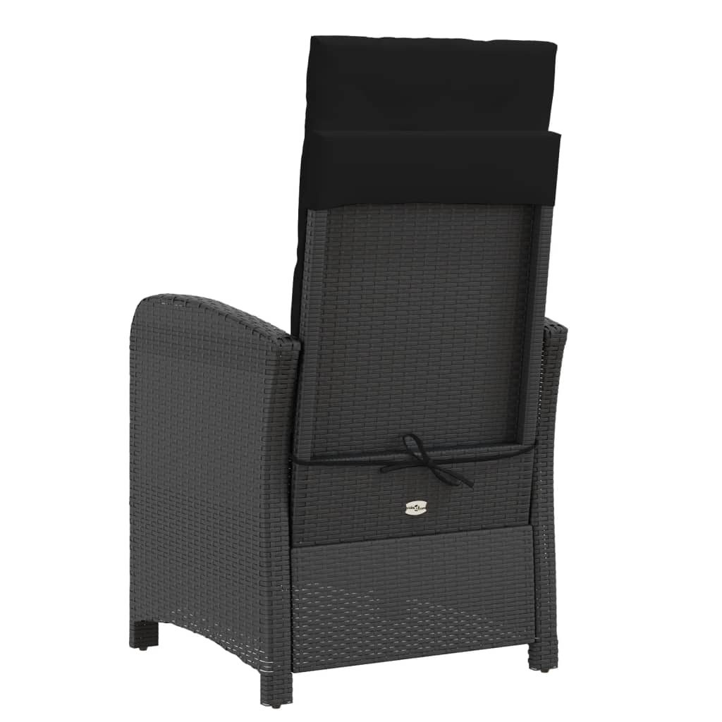 3-delige Bistroset met kussens poly rattan zwart is nu te koop bij PeponiXL, paradijselijk wonen!