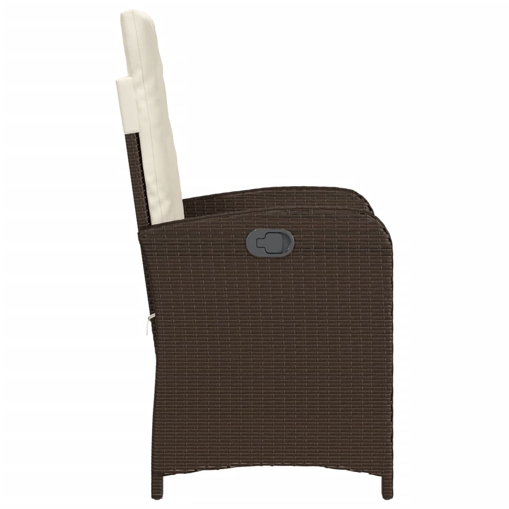 3-delige Bistroset met kussens poly rattan bruin is nu te koop bij PeponiXL, paradijselijk wonen!