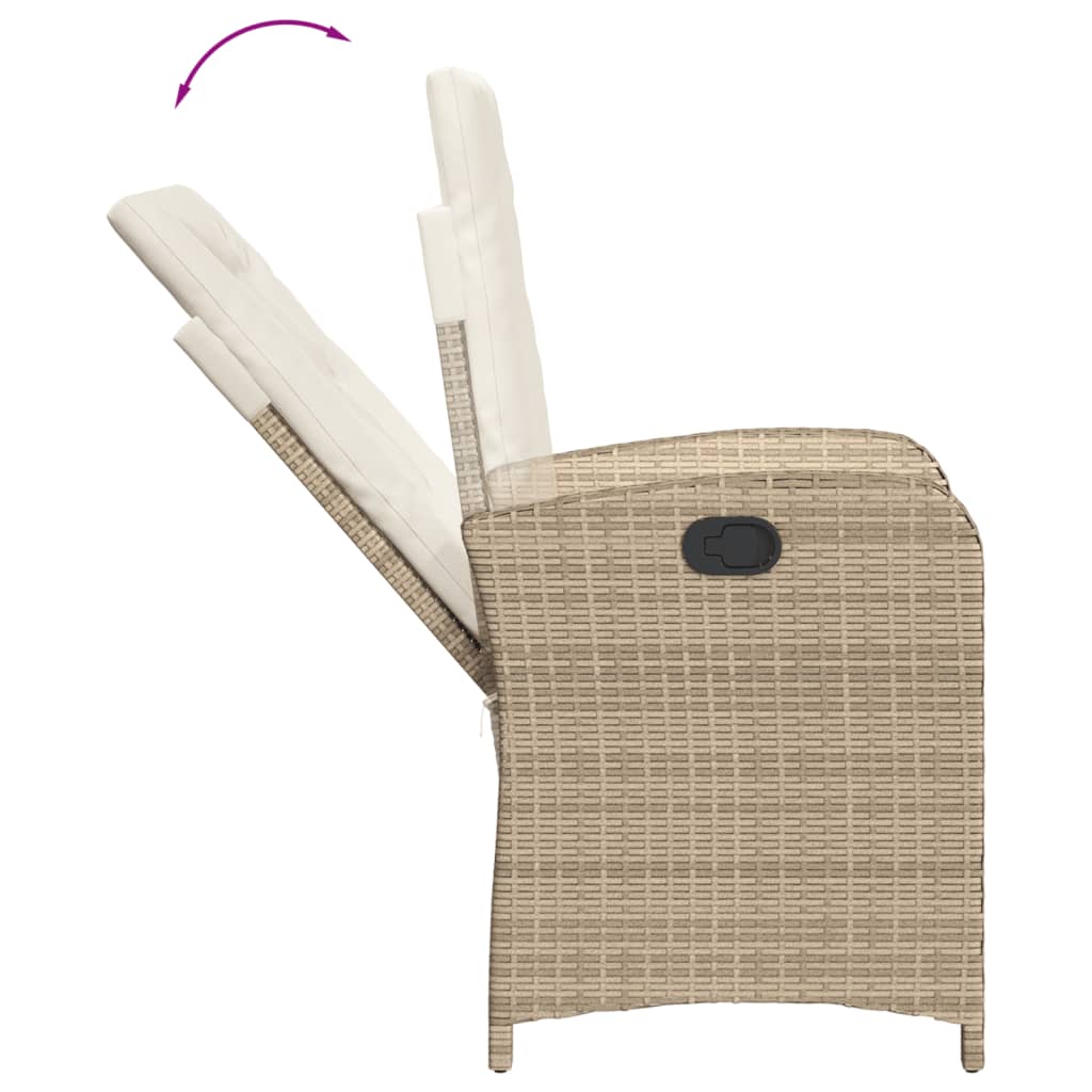 3-delige Bistroset met kussens poly rattan beige is nu te koop bij PeponiXL, paradijselijk wonen!