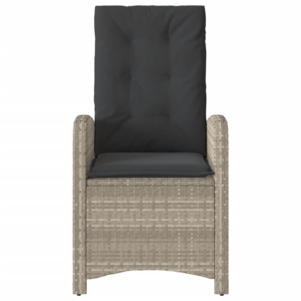 3-delige Bistroset met kussens poly rattan lichtgrijs is nu te koop bij PeponiXL, paradijselijk wonen!