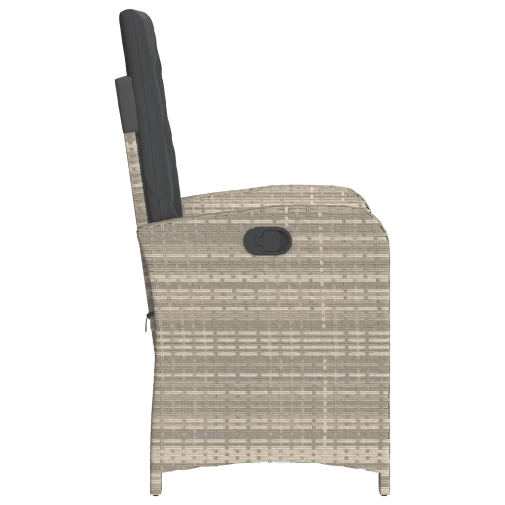 3-delige Bistroset met kussens poly rattan lichtgrijs is nu te koop bij PeponiXL, paradijselijk wonen!