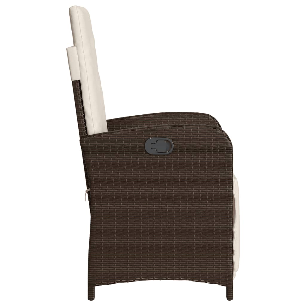 Tuinstoel verstelbaar met voetensteun poly rattan bruin is nu te koop bij PeponiXL, paradijselijk wonen!