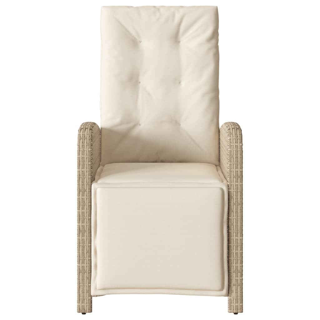 Tuinstoel verstelbaar met voetensteun poly rattan beige is nu te koop bij PeponiXL, paradijselijk wonen!
