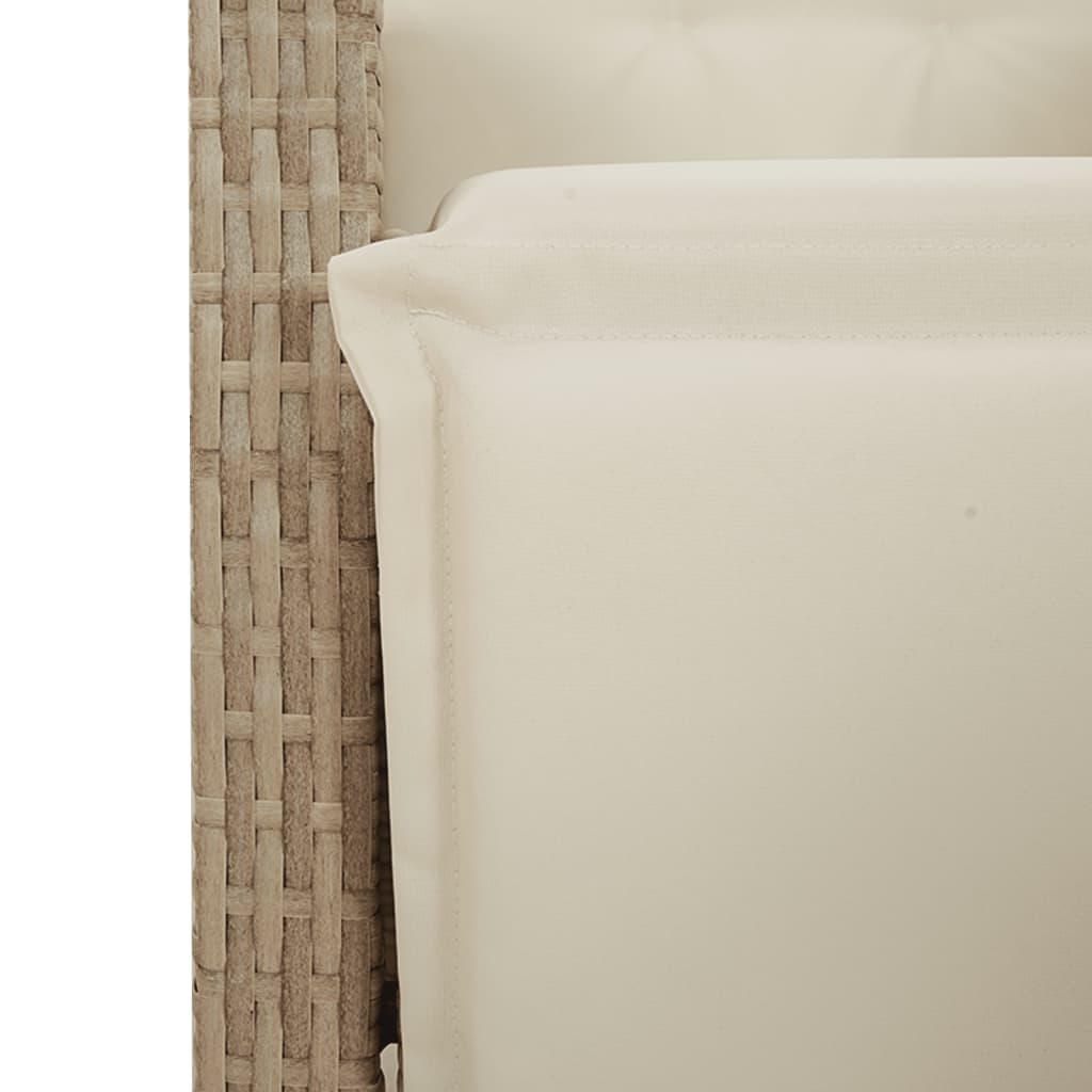 Tuinstoel verstelbaar met voetensteun poly rattan beige is nu te koop bij PeponiXL, paradijselijk wonen!