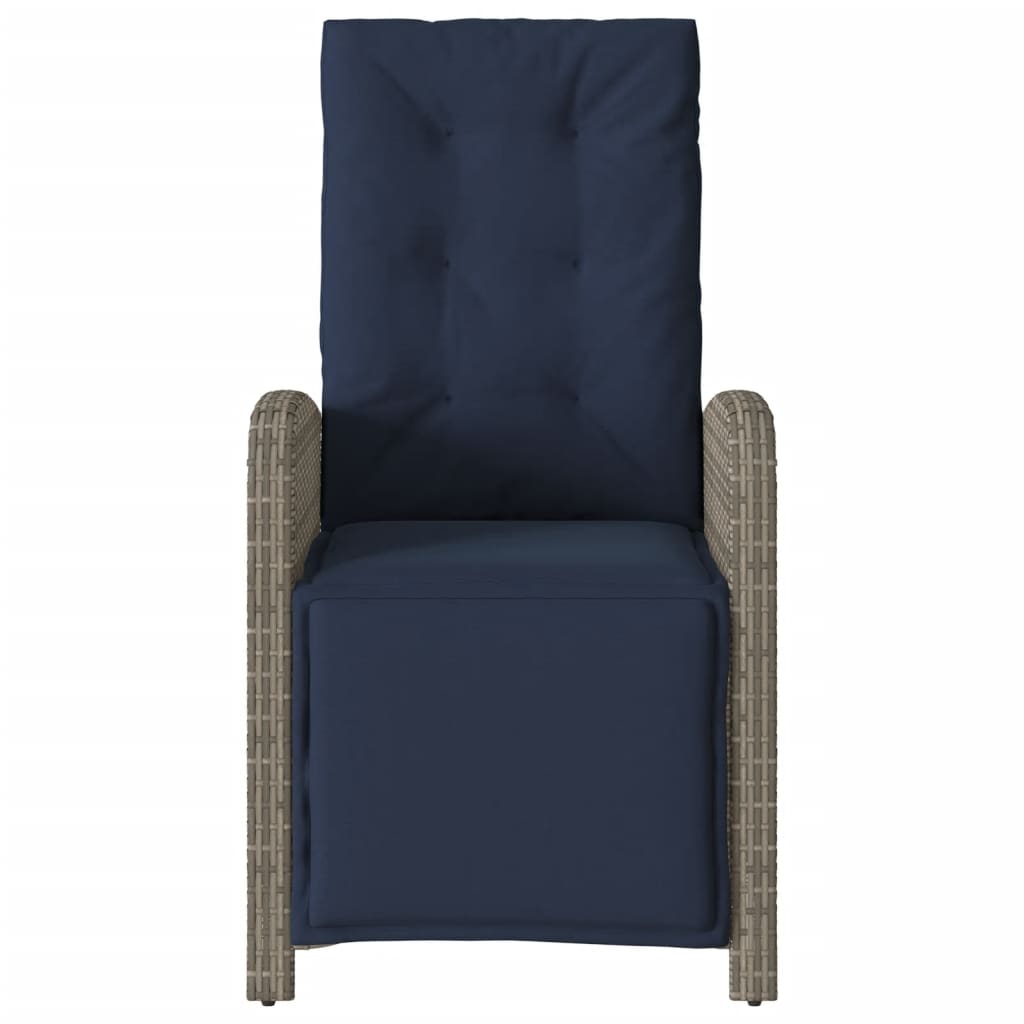 Tuinstoel verstelbaar met voetensteun poly rattan grijs is nu te koop bij PeponiXL, paradijselijk wonen!