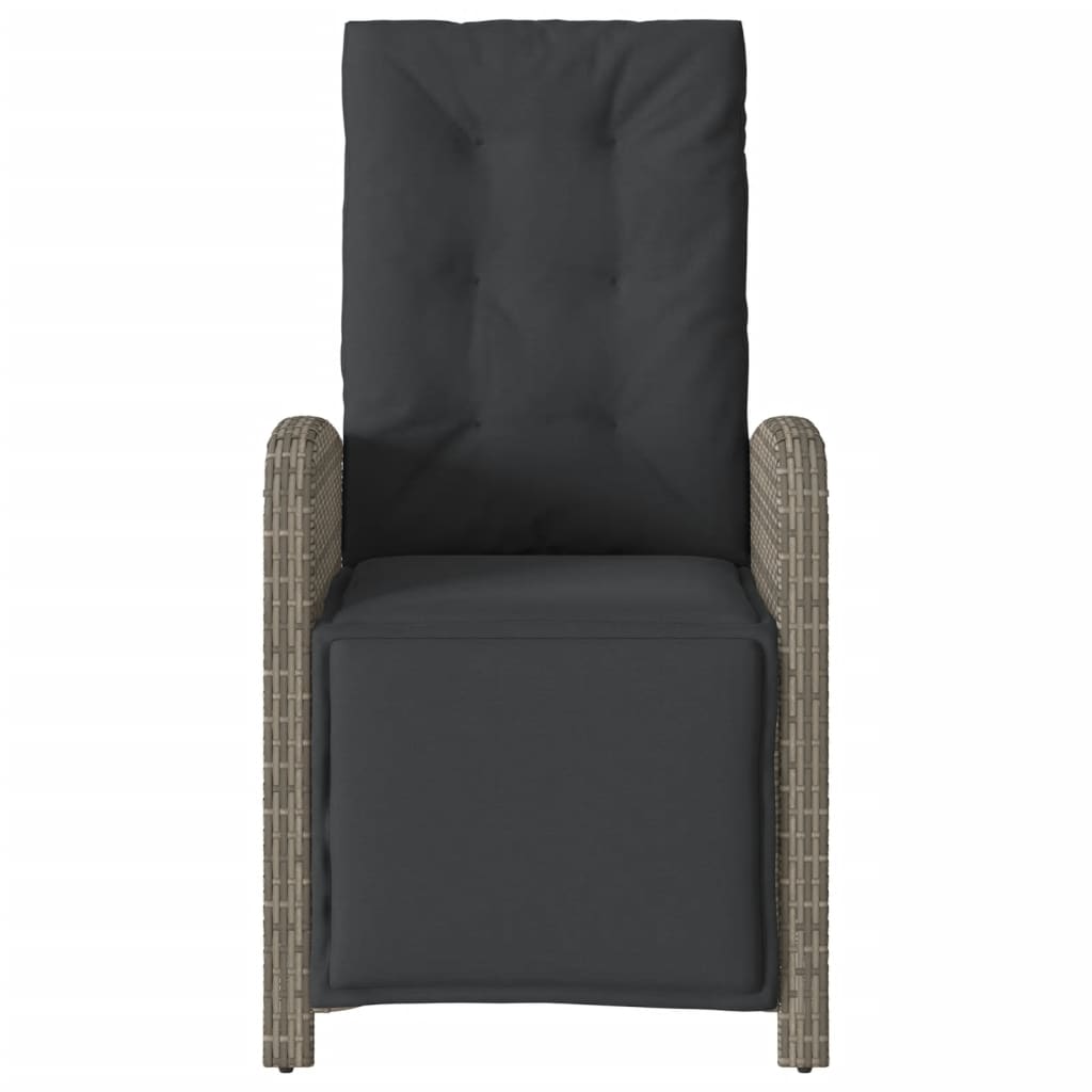 Tuinstoelen 2 st verstelbaar met voetensteun poly rattan grijs is nu te koop bij PeponiXL, paradijselijk wonen!
