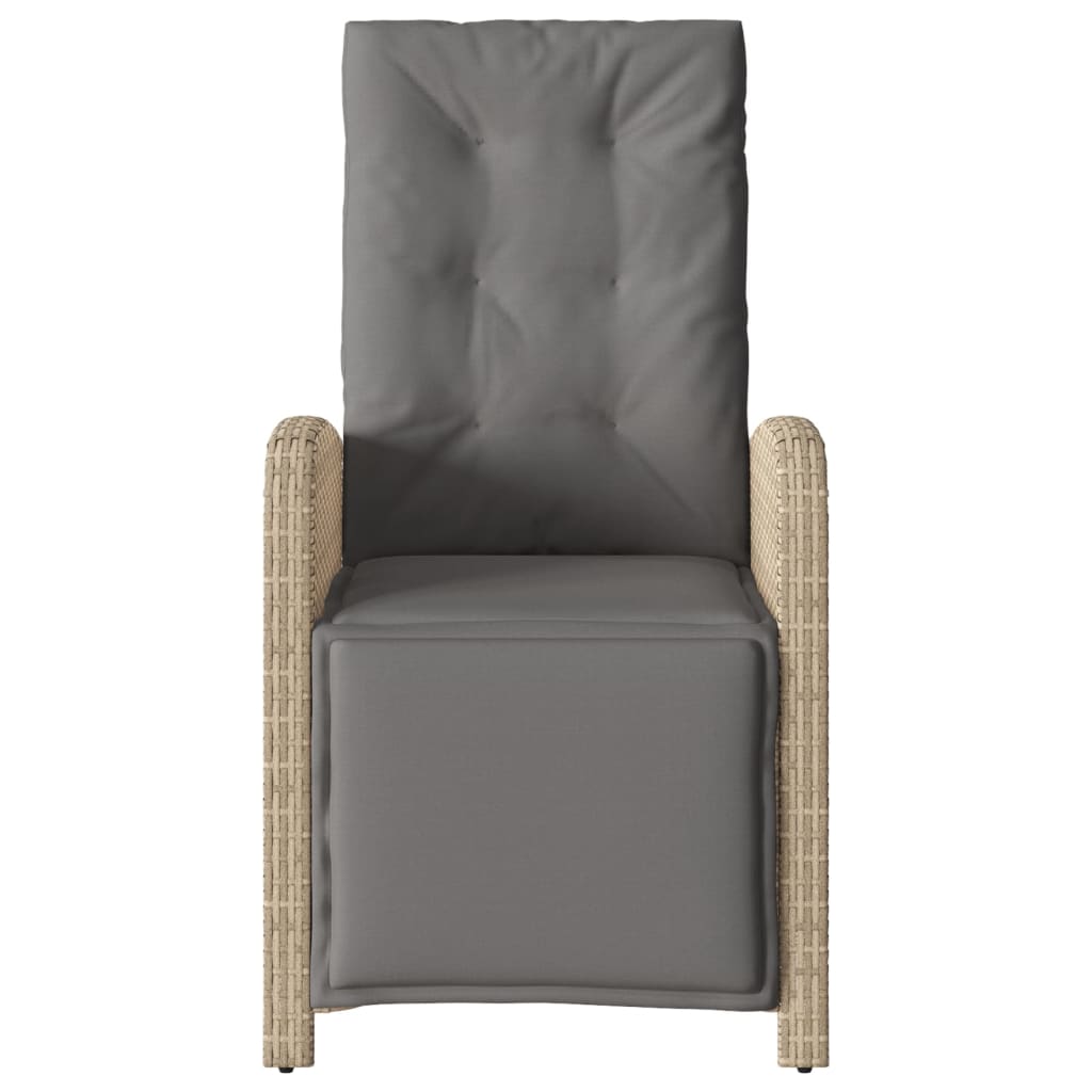 Tuinstoelen 2 st verstelbaar voetensteun poly rattan beige mix is nu te koop bij PeponiXL, paradijselijk wonen!