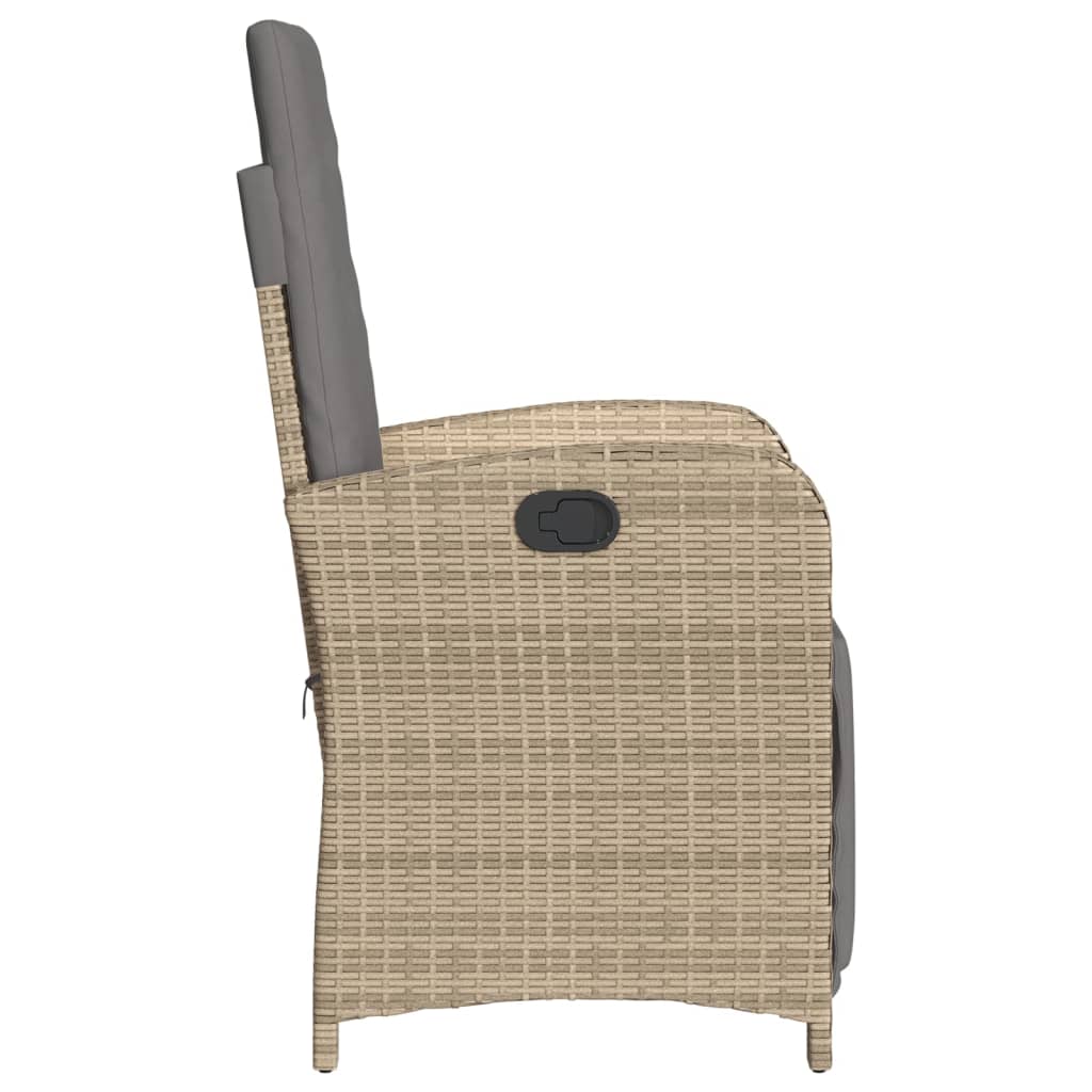Tuinstoelen 2 st verstelbaar voetensteun poly rattan beige mix is nu te koop bij PeponiXL, paradijselijk wonen!